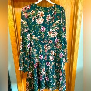 Dark green midi dress